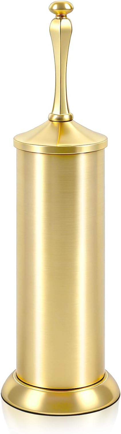 Brushed Gold Toilet Brush and Holder，Extra Long Handled Toilet Brush by UNCONSIL