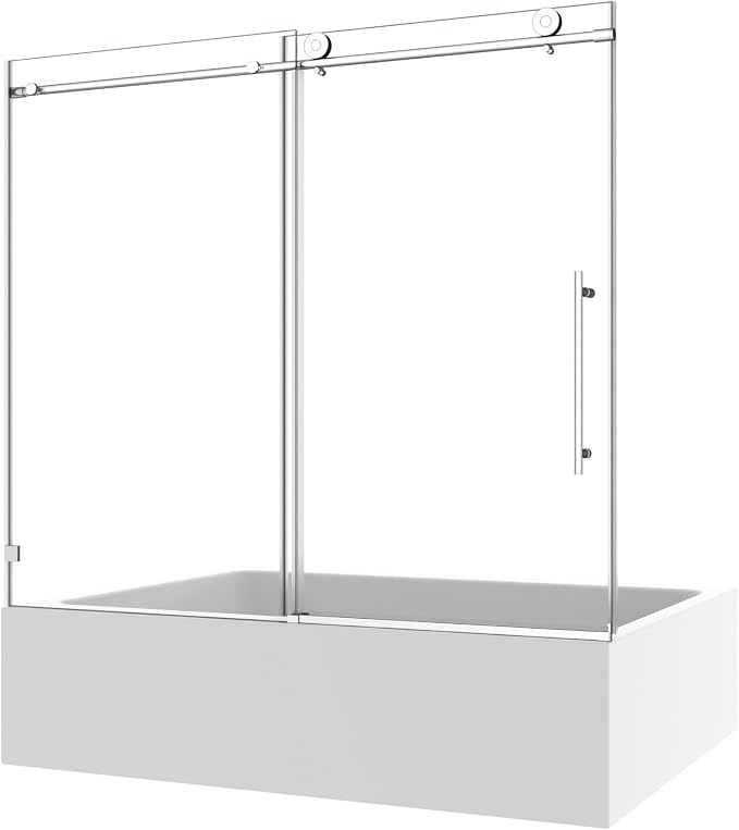 Favfurish Single Sliding Shower Door, Bathroom Glass Door - Image 5
