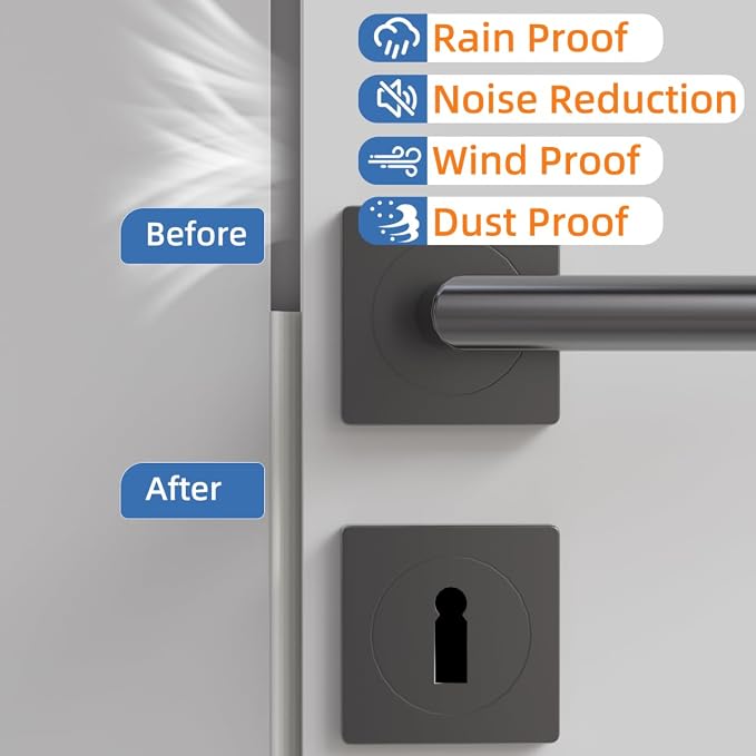 Wedge-Shape Window Weather Stripping Door Frame Seal Strip 3Pcs×196" White - Image 5