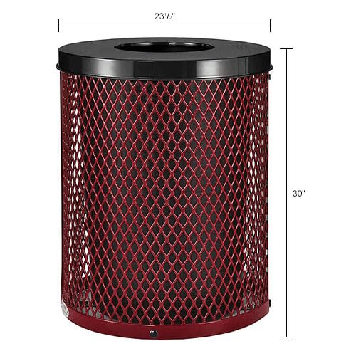 Global Industrial Outdoor Diamond Steel Trash Can - Image 8