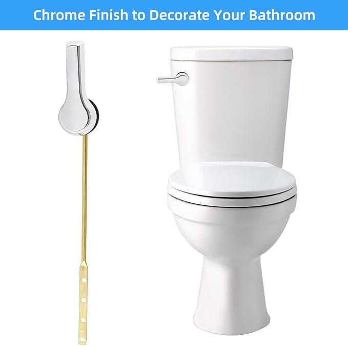 Hygie Rinse 2PCS Metal Toilet Handle Lever Flush Replacement, Universal Front - Image 6