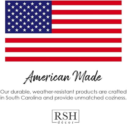 RSH DECOR: Tufted U-Shape Wicker Seat Cushions Set of 2 | 19” x 19” | All-Weather Spun Fabric | Water-Resistant | Outdoor Chair Cushions for Patio Furniture | Gregoire Fresco