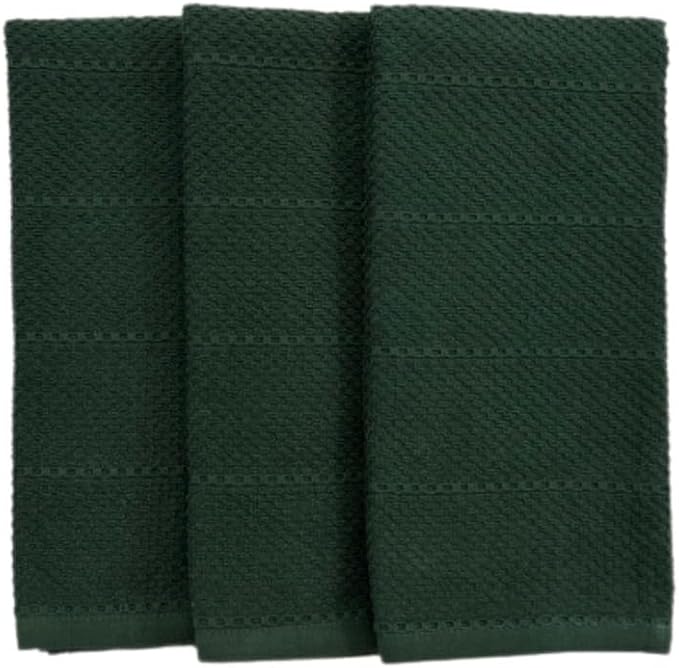 Serafina Home Dark Green Kitchen Dish Towels: 100% Cotton Cloth Soft Cleaning - Image 2