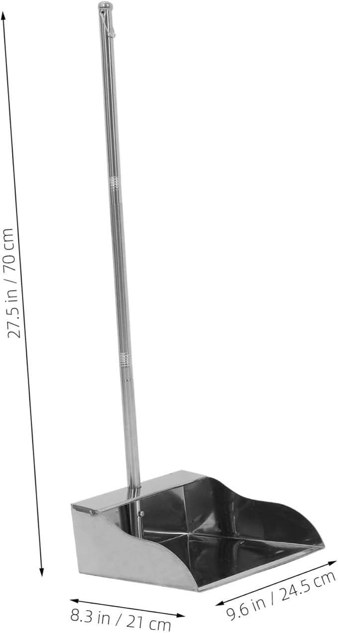 Heavy Duty Long Handled Dust Pan Ergonomic Stand Up Trash Dustpan - Image 2