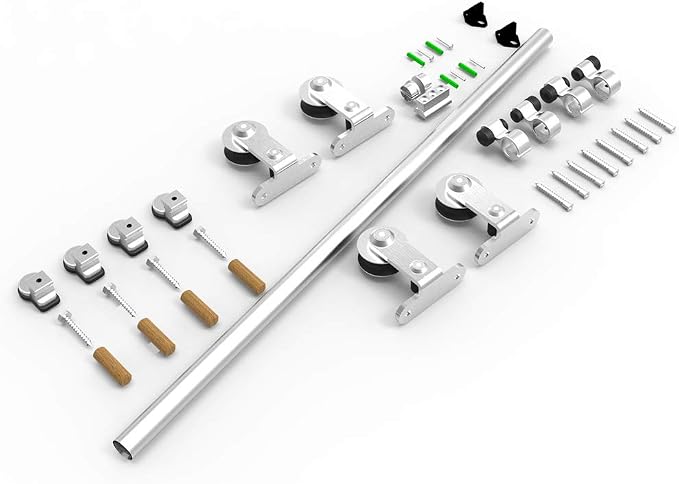 TSMST 4FT Sliding Barn Door Hardware Kit, Top Mount Stainless Steel Heavy Duty - Image 5