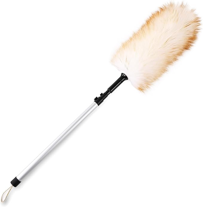 Lambswool Duster Extendable 31-55 Inch, Natural Electrostatic Feather Duster by Unknown