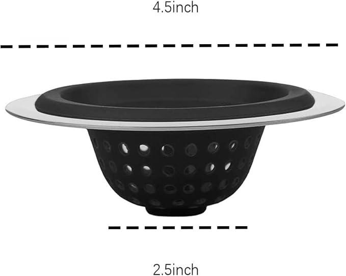 2 Pack Silicone Sink Drain Strainer | 4.5 Inch Wide Rim Filter Kitchen Strainer - Image 2