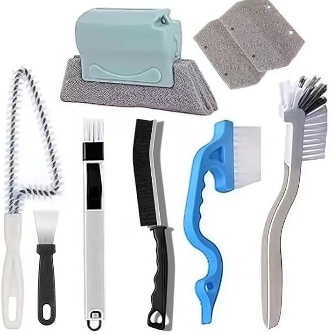 9Pieces Window and Sliding Door Track Detailing Cleaning Brushes Set, Window by Unknown