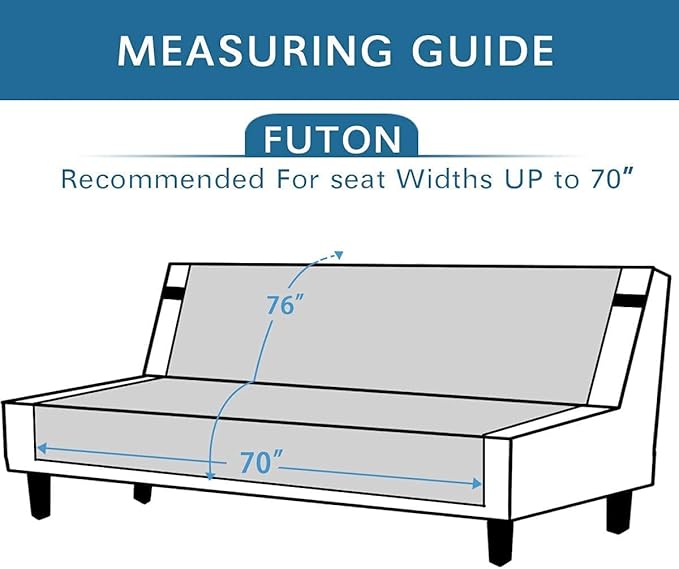 H.VERSAILTEX Futon Cover Reversible Sofa Slipcover Furniture Protector Water Resistant 2 Inch Wide Elastic Strap Futon Sofa Bed Pets Kids Dog Cat Fit Sitting Width Up to 70"(Futon, Desert Sage/Beige)
