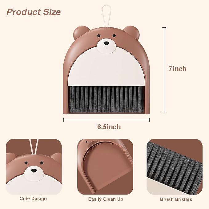 Mini Broom and Dustpan Set Cute Portable Hand Broom and Dustpan Small Dust Pan - Image 3