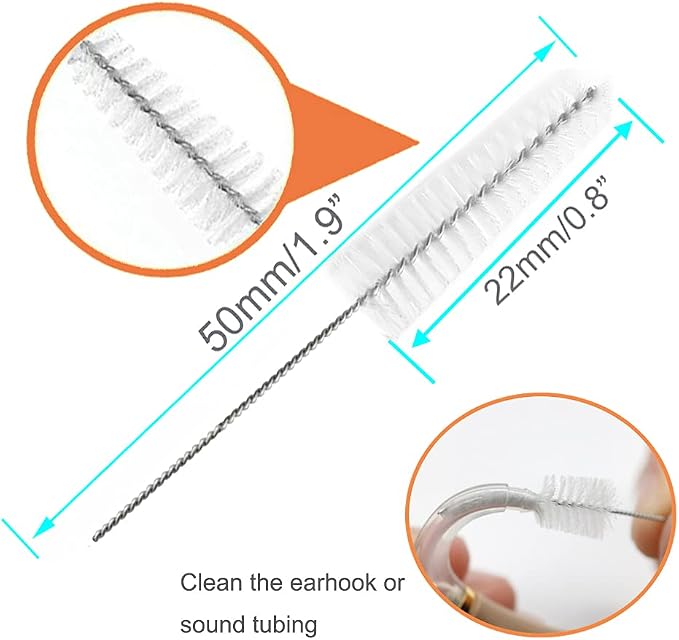 Hearing Aid Vent Earhook Tube Cleaning Brush Kit Tools Accessories - Image 3