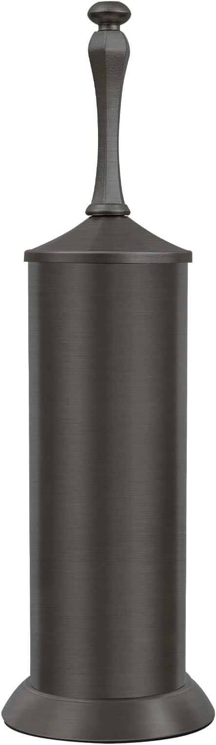 Pewter Toilet Brush and Holder，Extra Long Handled Toilet Brush by UNCONSIL
