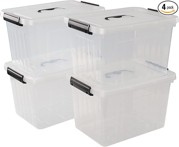 10 L Clear Plastic Latching Box, Plastic Storage Bin by Zerdyne