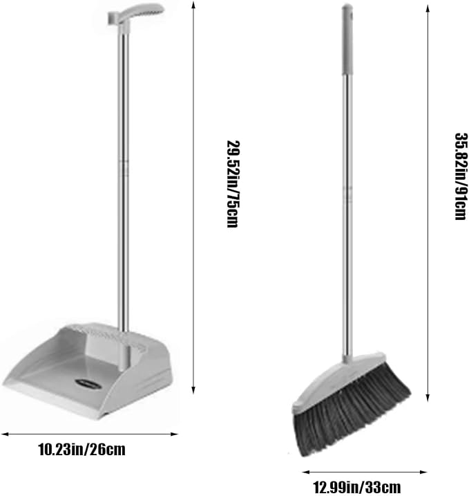 Broom and Dustpan Set for Home Indoor 180 Rotatable Standing Storage Buckle - Image 3