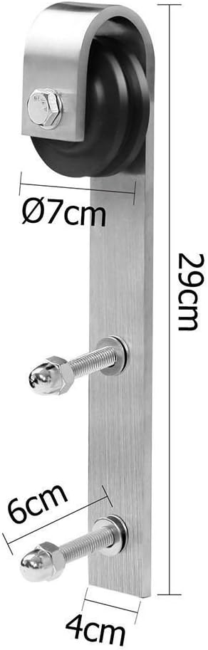 Stainless Steel J-Shape Basic Contemporary Sliding Barn Door Hardware Kit - Image 5
