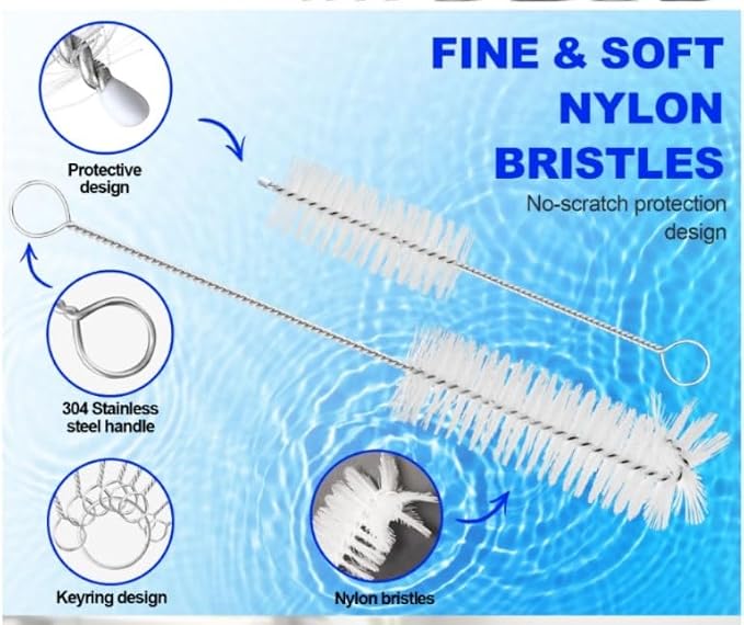 10 Pcs Nylon Straw Cleaning Brush Set – Bottle Pipe Cleaner Brushes - Image 4