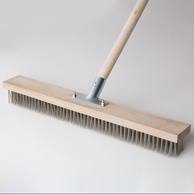 16" Heavy-Duty Rough Surface Floor Brush, Stainless Steel Wire Large Deck Scrub - Image 6