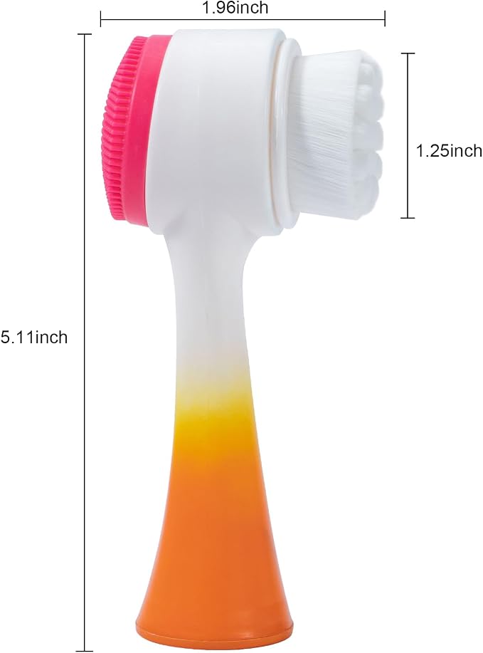 Face Brush 2 in 1, Silicone Facial Cleansing Exfoliating Brush Soft Bristles - Image 5