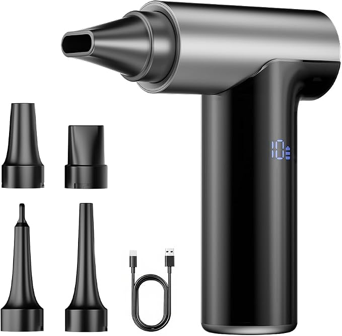 Compressed Air Duster, 200000RPM Super Power Electric Air Duster, 11-Gear by Kimguard