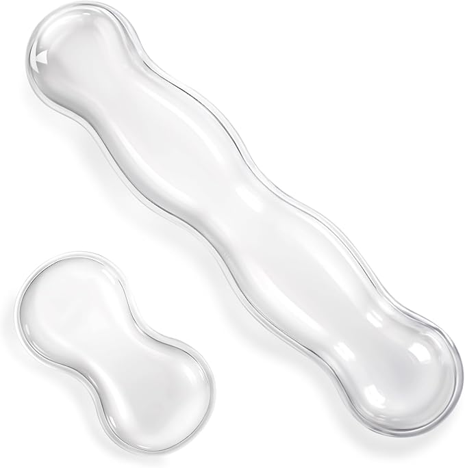 Gel Wrist Rest for Keyboard Clear Anti-Slip Mouse Pad Cute Ergonomic White by Unknown