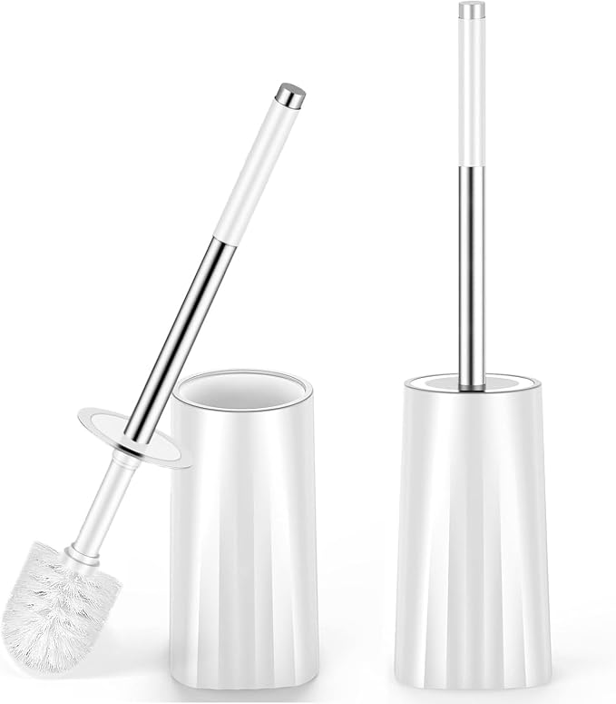 Toilet Brush and Holder Set, 2 Pack Toilet Bowl Brush by alpsnow