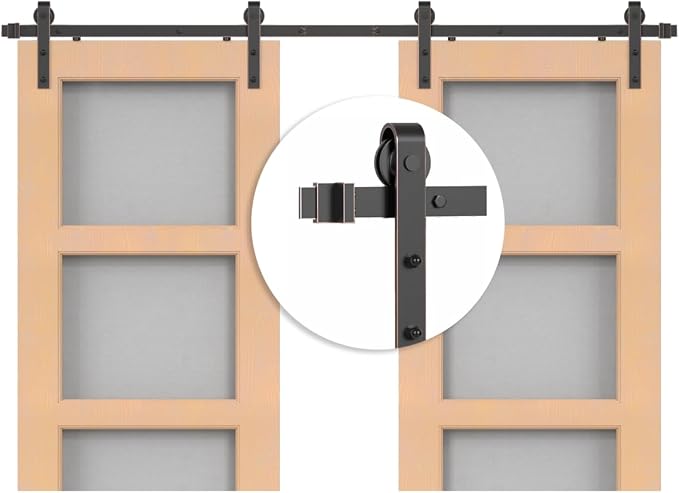 ORB Oil Rubbed Bronze Sliding Barn Door Hardware Kit by KINMADE