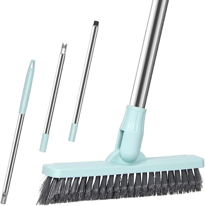Affogato Floor Scrub Brush Bathroom Long Handle Bathtub Push Broom Shower Tile by Affogato