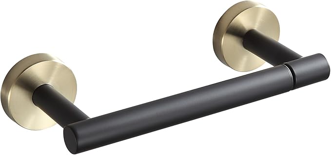BVL Black and Gold Toilet Paper Holder Wall Mount – 304 Stainless Steel Single by BVLBath