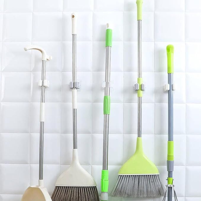 Broom And Mop Holder Clip 4 Pcs Mop Broom Wall Mounted Heavy Duty - Image 5