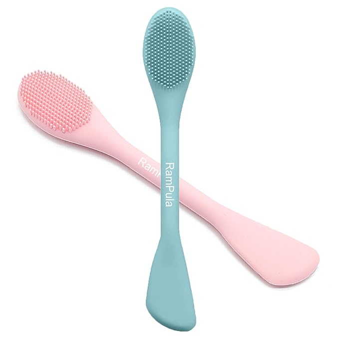 Facial Cleansing Brush, 2 in 1 Silicone Face Mask Brush & Face Scrubber by RamPula