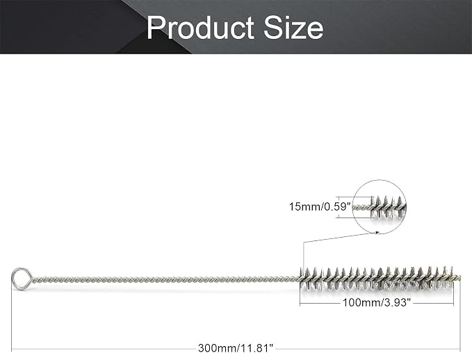 Utoolmart Steel Wire Cleaning Brush, Spiral Power Tube Brush, Steel Wire Tube - Image 2