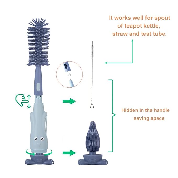 Chemimoso Multifunctional Cleaning Brush, Baby Bottle Brush, Bottle Brush - Image 3