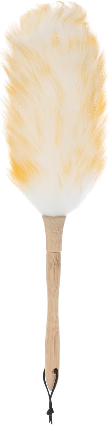 Lambswool Duster Handheld Dust Sweeper 22cm Soft Wool Head Static-Free Cleaning by COLLBATH