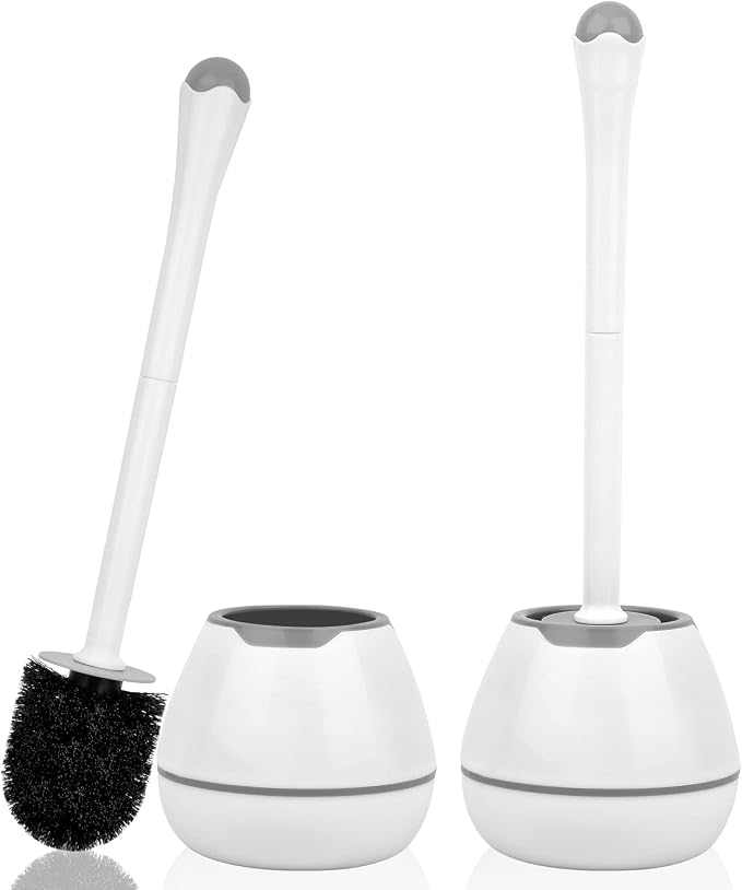 Toilet Bowl Brush and Holder, Toilet Scrubber 2 Pack by alpsnow