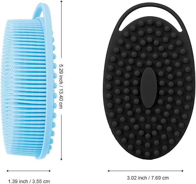 Soft Silicone Body Scrubber 3 PCS Silicone Body Shower, Silicone Loofah 2 in 4 - Image 4