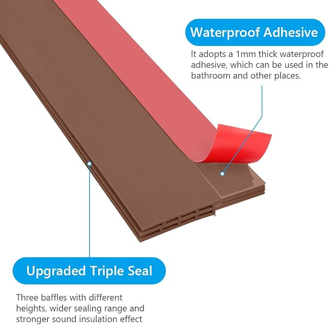 Ainiv 2 Pack Door Draft Stopper Under Door Seal, Adhesive Under Door Sweep - Image 4