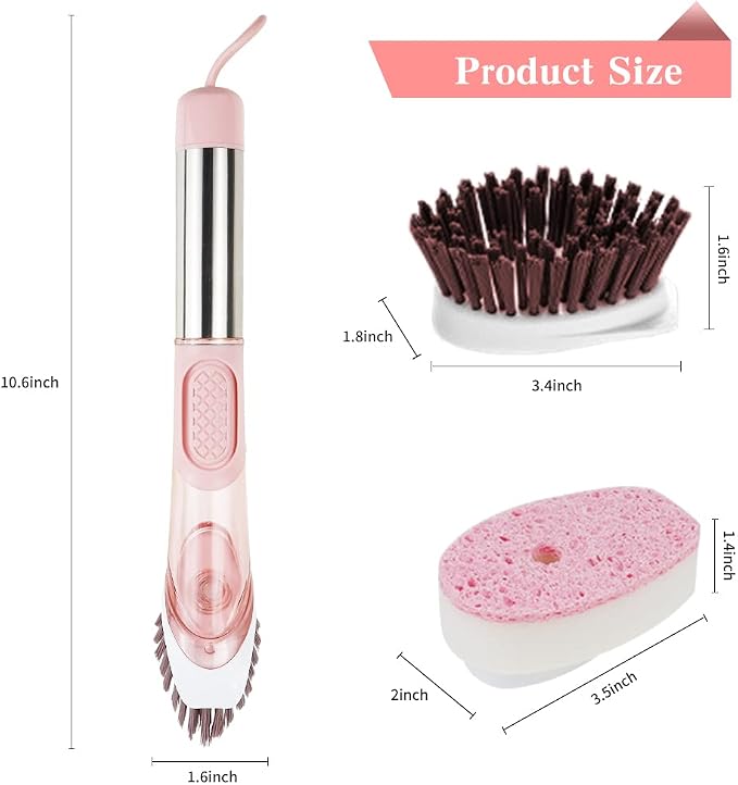 Dish Cleaning Brush, Soap Dispensing Dish Brush Set - Image 2