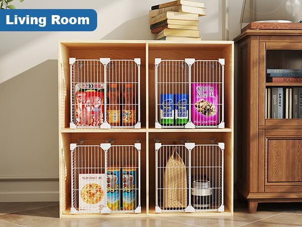 Deep Freezer Organizer Bin 13.8"x13.8"x13.8", Vertical Sides Wire Freezer - Image 9