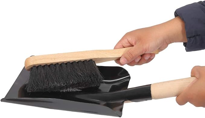 Coal Shovel and Hearth Brush Set Made of Natural Wood and Coco Bristles - Image 5