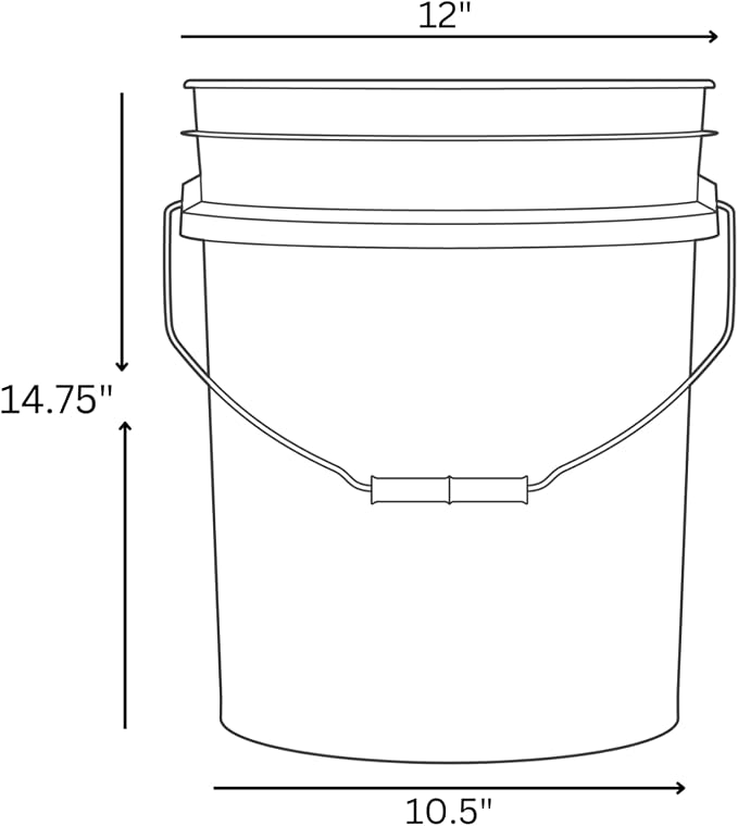 House Naturals 5 Gallon Premium HPDE Plastic Bucket - Image 4