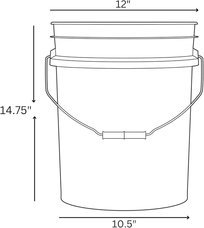 House Naturals 5 Gallon Premium HPDE Plastic Bucket - Image 3