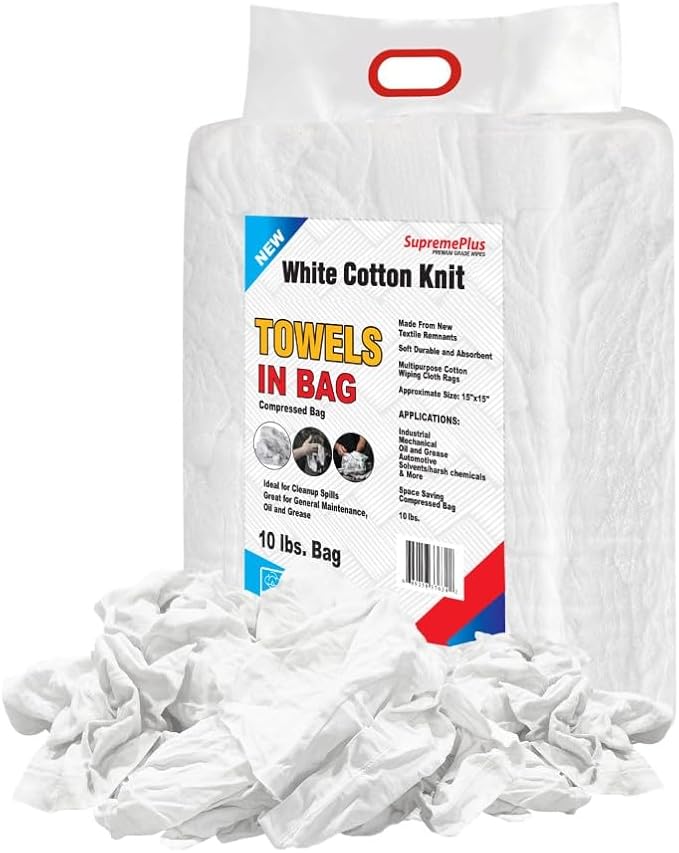 New White Cotton Tshirt Paint Rags by SupremePlus