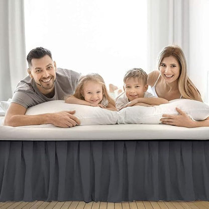 Ruffle Bed Skirt with Split Corners, Microfiber Dust Ruffled for a Perfectly Tailored Bedding Ensemble, Wrinkle and Fade Free, Easy Fit, Twin Size 16 Inch Drop, Dark Grey