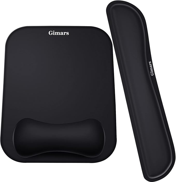 Gimars Elongate Smooth Lycra Fabric Ergonomic Mouse Pad Wrist Support, Gel by Gimars