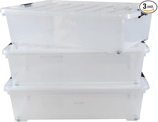 Kiddream 3-Pack 50 Quart Plastic Underbed Storage Bins by Kiddream