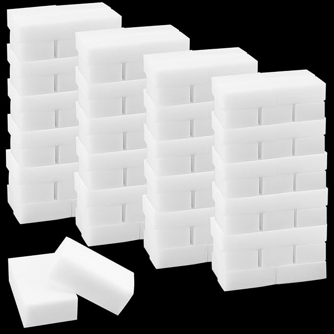 MANCHAP 100 Pack White Melamine Foam Sponge Cleaning Pads, Lightweight by MANCHAP