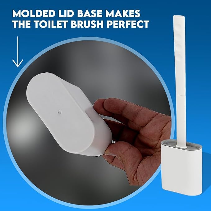 Silicone Toilet Brush and Holder Set – Pack of 2 Wall Mounted Toilet Scrubber - Image 4