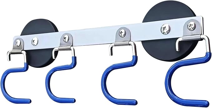 Magnetic Mop Broom Holder Wall Mount Heavy Duty No Drill Over the Door Broom by WSOQYEO