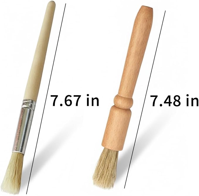 Coffee Grinder Cleaning Brush 2Pcs, Wood Handle & Natural Bristles Wood Dusting - Image 2