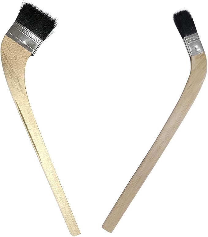 2Pcs Wooden Handle Bristle Radiator Paint Brush（Brush Width 1.5" and 2"） by ZLYY